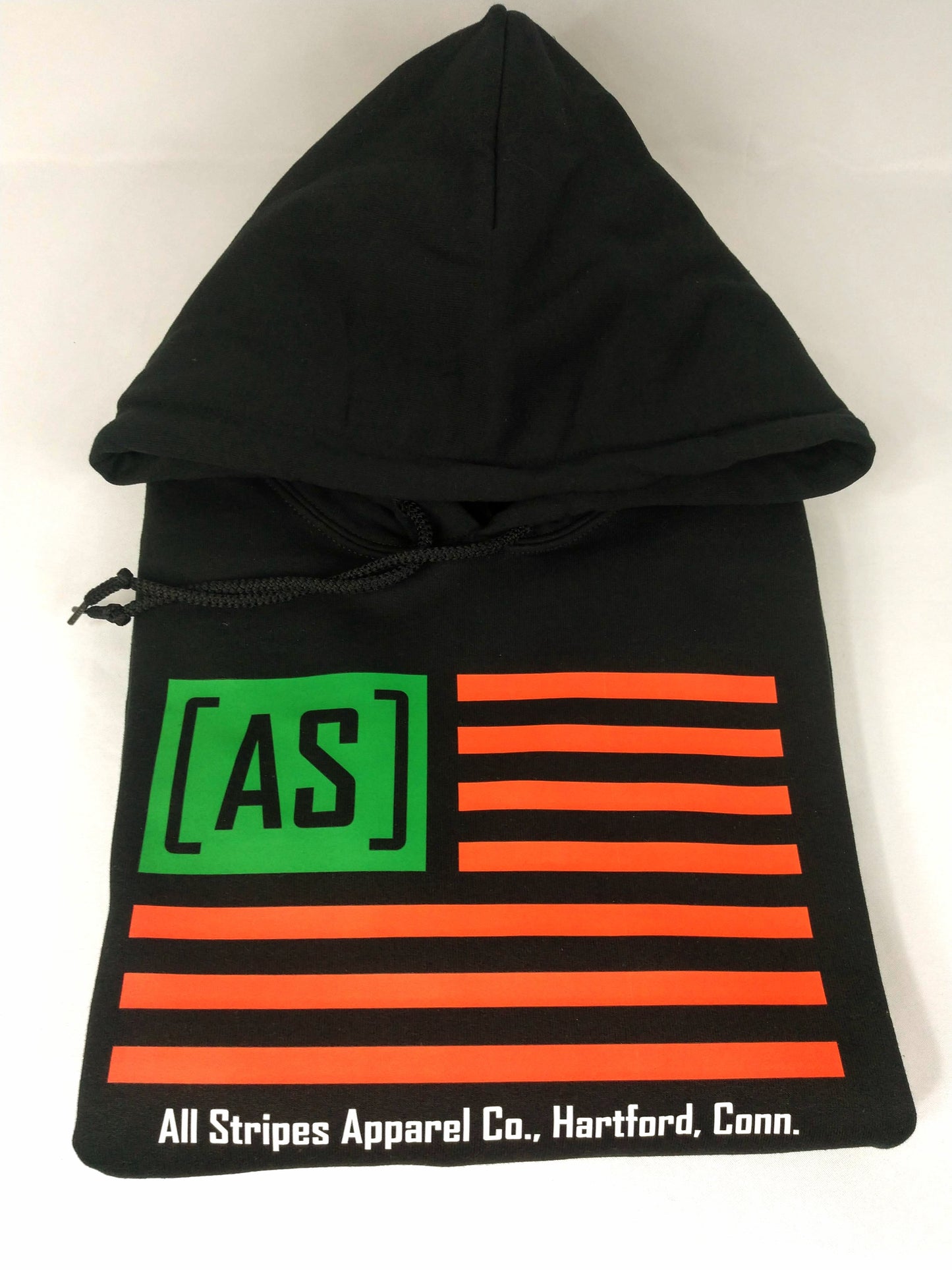 All Stripes Apparel Co. Red Black & Green Logo Pullover Hooded Sweatshirt